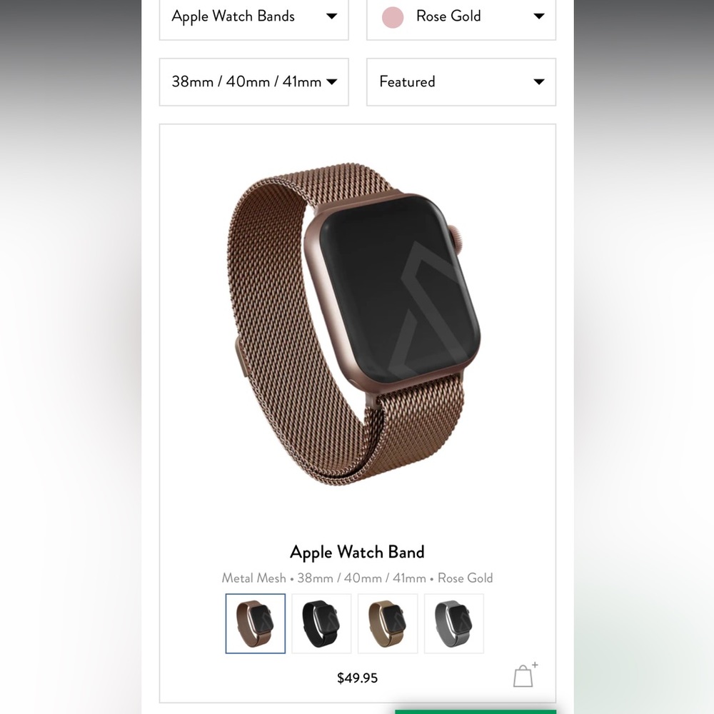 Rose gold watch band